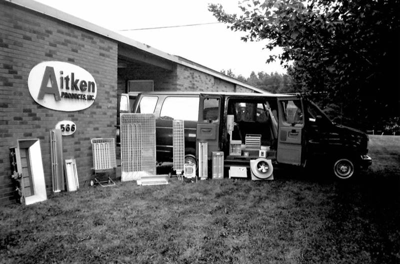 The Aitken Products facility in Geneva, Ohio with heaters loaded for delivery